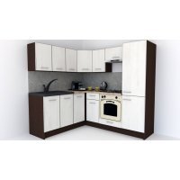 Bucatarie de Colt GENA NEW 7 ST. 180-210, Cu Corp de Cuptor, Wenge / Decor 8508